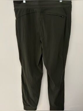 Olive Green Track Pants Front/ Back Zip Pocket Elastic Waist Drawstring Size XL